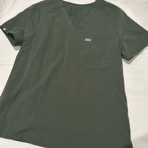 Figs - Catarina One Pocket Scrub Top - Moss Green